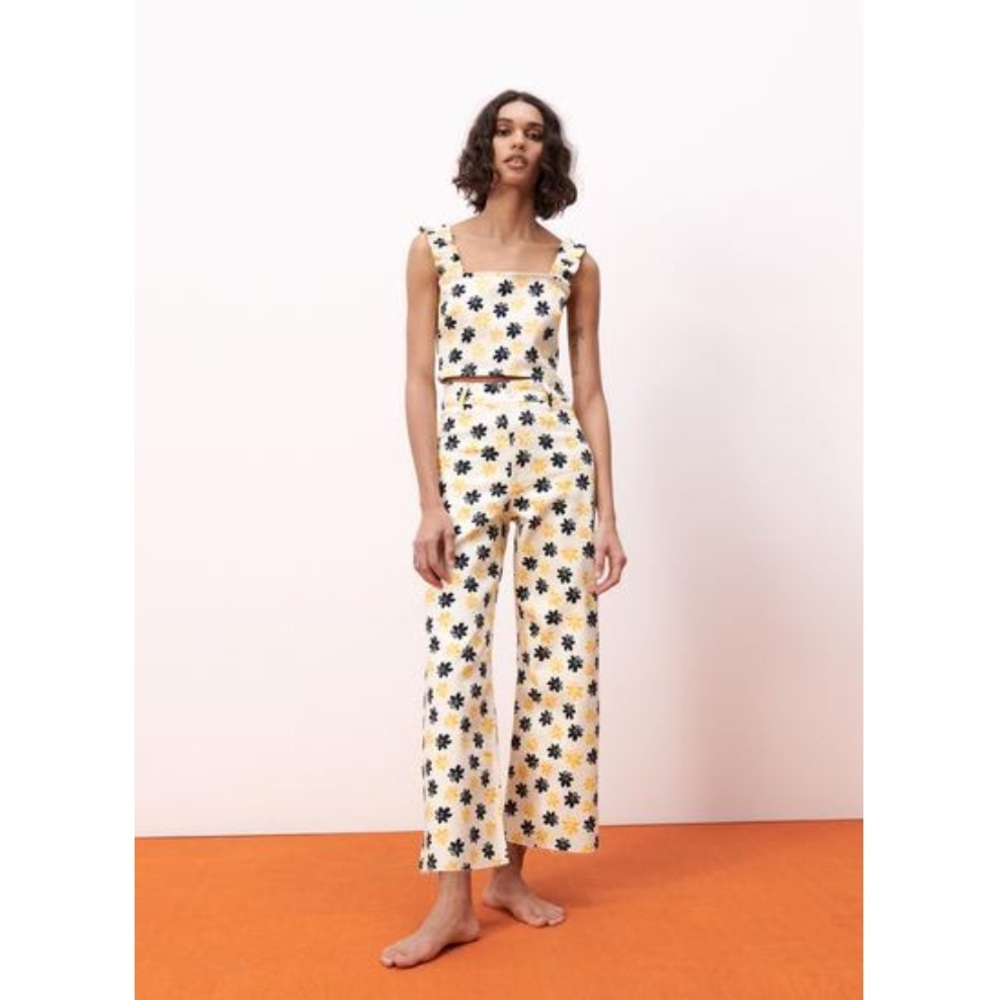 Zara Floral Two Piece Denim Set